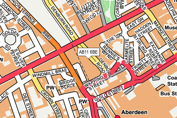 AB11 6BE map - OS OpenMap – Local (Ordnance Survey)