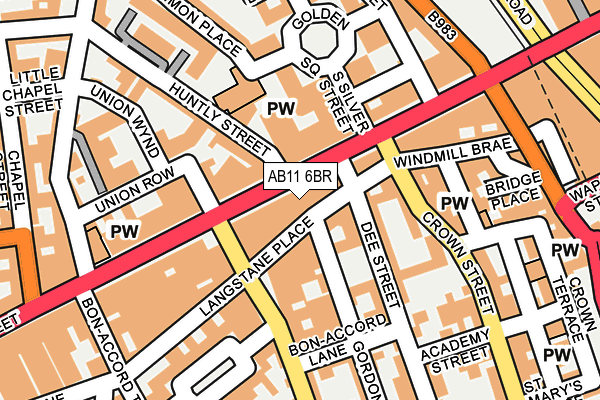AB11 6BR map - OS OpenMap – Local (Ordnance Survey)