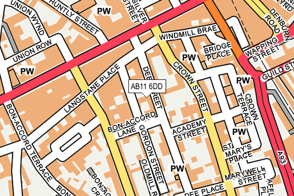 AB11 6DD map - OS OpenMap – Local (Ordnance Survey)