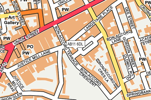 AB11 6DL map - OS OpenMap – Local (Ordnance Survey)