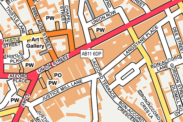 AB11 6DP map - OS OpenMap – Local (Ordnance Survey)