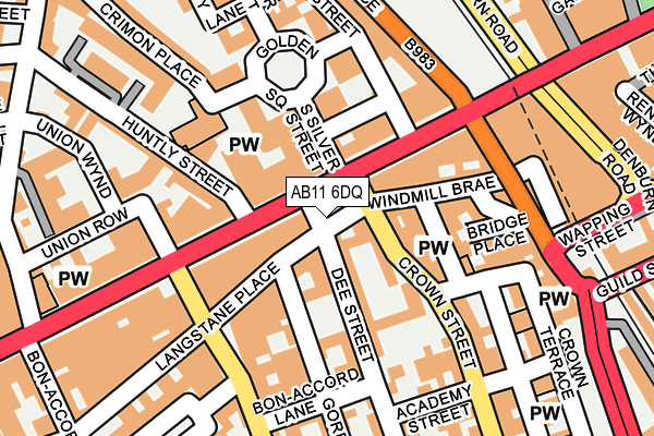 AB11 6DQ map - OS OpenMap – Local (Ordnance Survey)