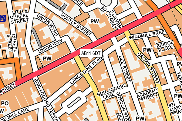 AB11 6DT map - OS OpenMap – Local (Ordnance Survey)