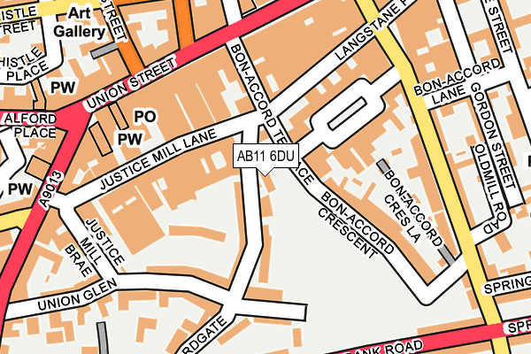 AB11 6DU map - OS OpenMap – Local (Ordnance Survey)