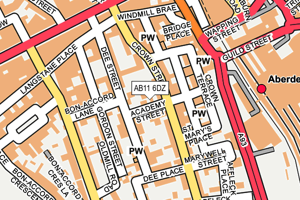 AB11 6DZ map - OS OpenMap – Local (Ordnance Survey)