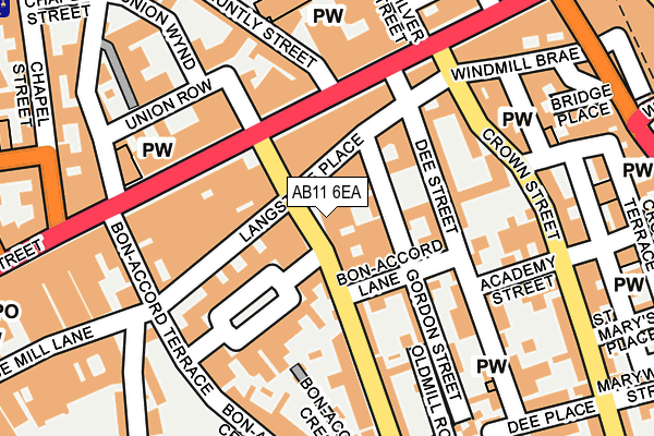 AB11 6EA map - OS OpenMap – Local (Ordnance Survey)