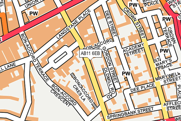 AB11 6EB map - OS OpenMap – Local (Ordnance Survey)