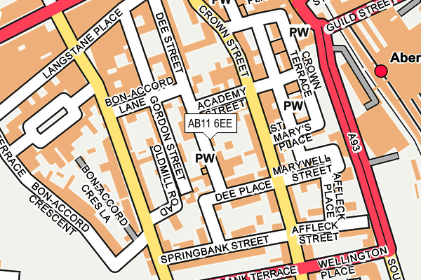 AB11 6EE map - OS OpenMap – Local (Ordnance Survey)