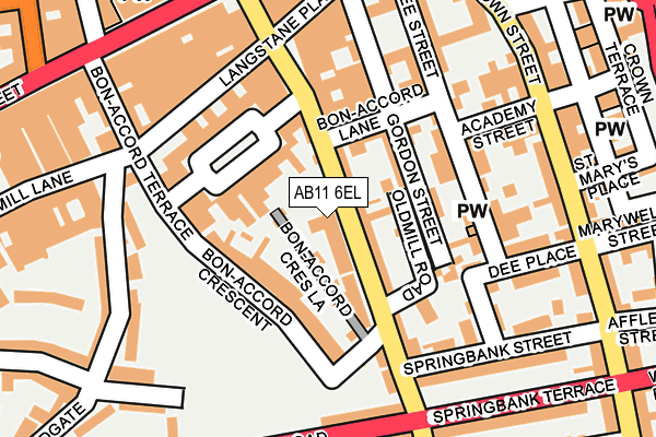 AB11 6EL map - OS OpenMap – Local (Ordnance Survey)