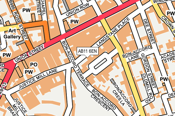 AB11 6EN map - OS OpenMap – Local (Ordnance Survey)