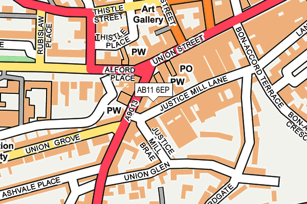 AB11 6EP map - OS OpenMap – Local (Ordnance Survey)