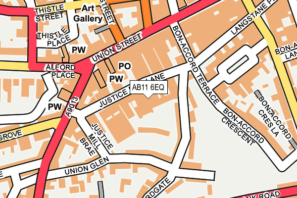 AB11 6EQ map - OS OpenMap – Local (Ordnance Survey)