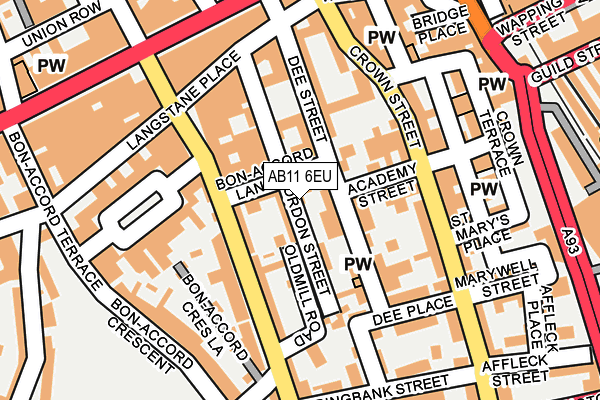 AB11 6EU map - OS OpenMap – Local (Ordnance Survey)
