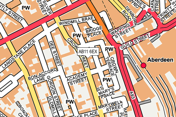 AB11 6EX map - OS OpenMap – Local (Ordnance Survey)
