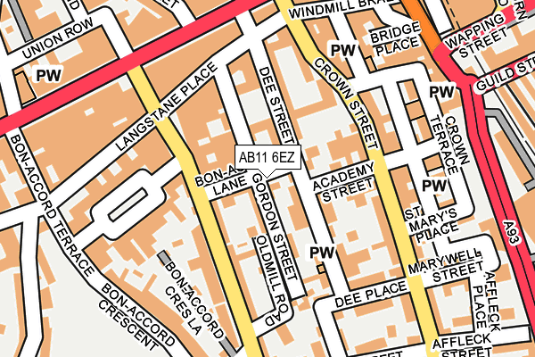 AB11 6EZ map - OS OpenMap – Local (Ordnance Survey)