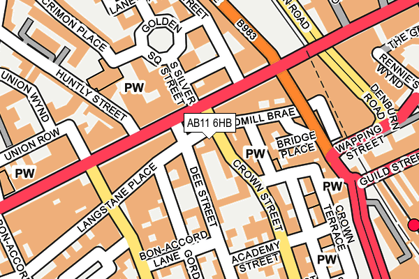 AB11 6HB map - OS OpenMap – Local (Ordnance Survey)