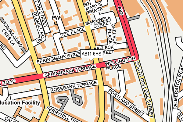 AB11 6HS map - OS OpenMap – Local (Ordnance Survey)