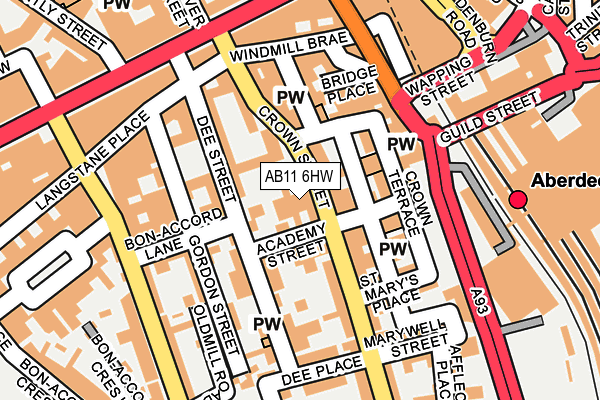 AB11 6HW map - OS OpenMap – Local (Ordnance Survey)
