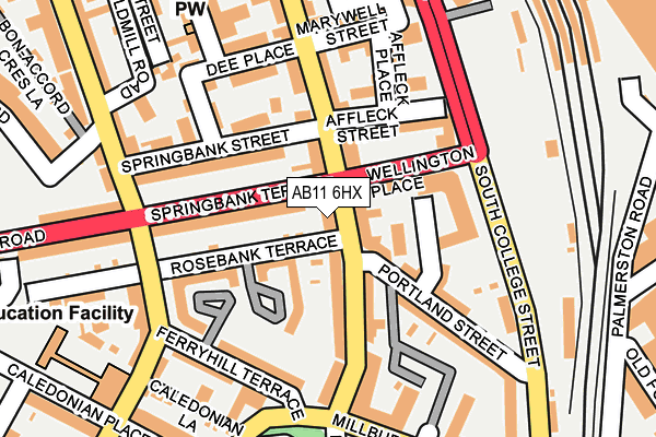 AB11 6HX map - OS OpenMap – Local (Ordnance Survey)