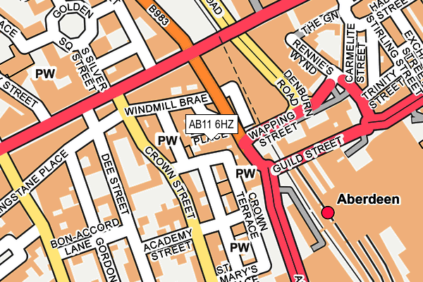 AB11 6HZ map - OS OpenMap – Local (Ordnance Survey)
