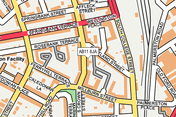 AB11 6JA map - OS OpenMap – Local (Ordnance Survey)