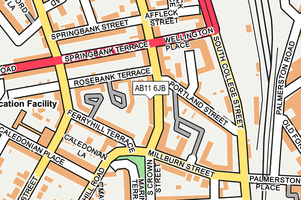AB11 6JB map - OS OpenMap – Local (Ordnance Survey)