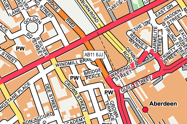 AB11 6JJ map - OS OpenMap – Local (Ordnance Survey)
