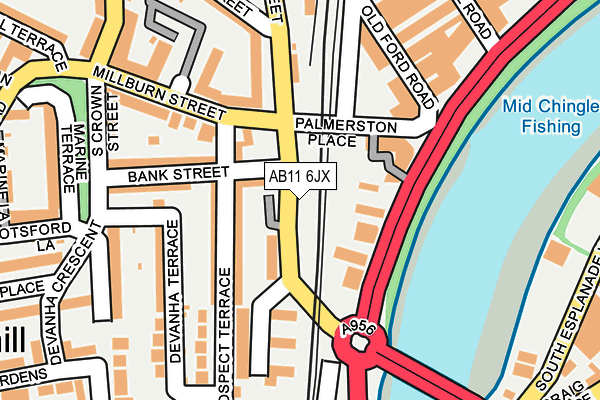 AB11 6JX map - OS OpenMap – Local (Ordnance Survey)
