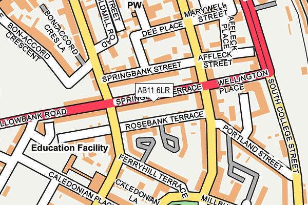 AB11 6LR map - OS OpenMap – Local (Ordnance Survey)
