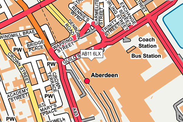 AB11 6LX map - OS OpenMap – Local (Ordnance Survey)