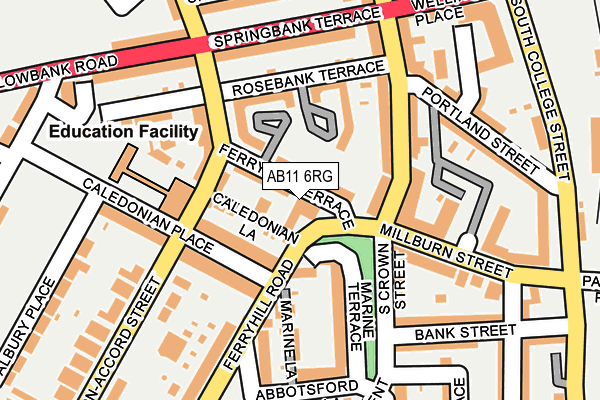 AB11 6RG map - OS OpenMap – Local (Ordnance Survey)