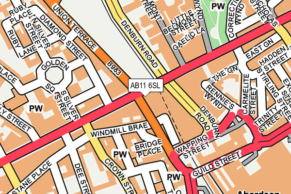 AB11 6SL map - OS OpenMap – Local (Ordnance Survey)