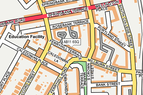 AB11 6SQ map - OS OpenMap – Local (Ordnance Survey)