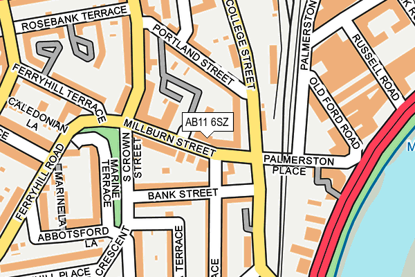 AB11 6SZ map - OS OpenMap – Local (Ordnance Survey)