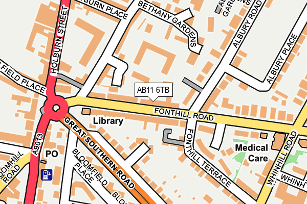 AB11 6TB map - OS OpenMap – Local (Ordnance Survey)