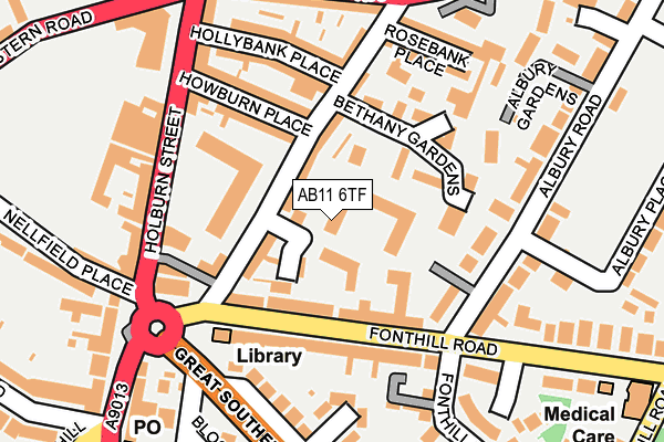 AB11 6TF map - OS OpenMap – Local (Ordnance Survey)