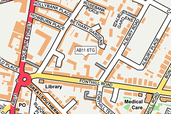 AB11 6TG map - OS OpenMap – Local (Ordnance Survey)