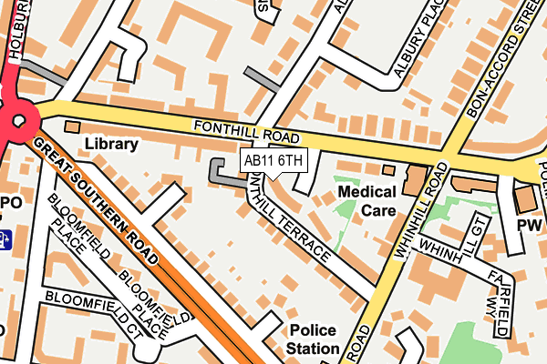 AB11 6TH map - OS OpenMap – Local (Ordnance Survey)