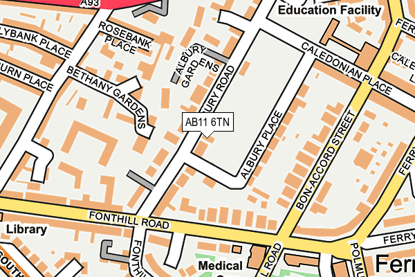 AB11 6TN map - OS OpenMap – Local (Ordnance Survey)