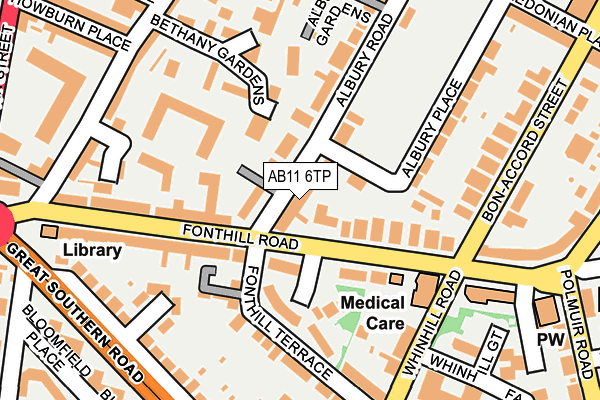 AB11 6TP map - OS OpenMap – Local (Ordnance Survey)