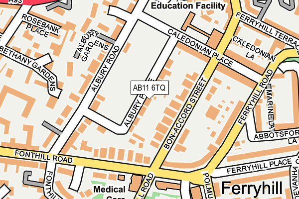 AB11 6TQ map - OS OpenMap – Local (Ordnance Survey)