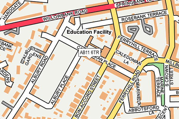 AB11 6TR map - OS OpenMap – Local (Ordnance Survey)