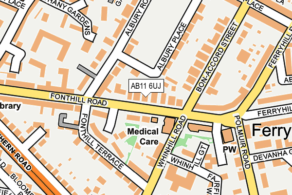 AB11 6UJ map - OS OpenMap – Local (Ordnance Survey)