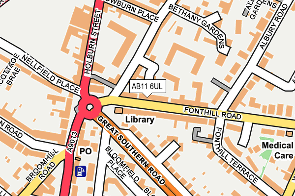 AB11 6UL map - OS OpenMap – Local (Ordnance Survey)