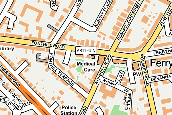 AB11 6UN map - OS OpenMap – Local (Ordnance Survey)