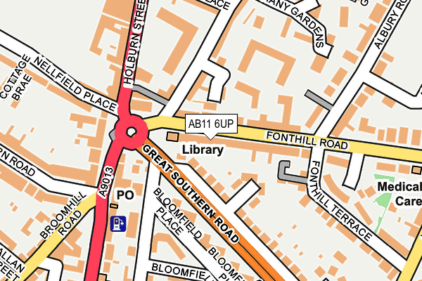 AB11 6UP map - OS OpenMap – Local (Ordnance Survey)