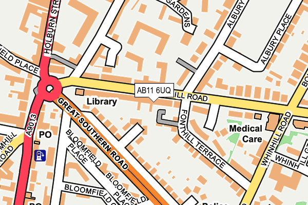 AB11 6UQ map - OS OpenMap – Local (Ordnance Survey)