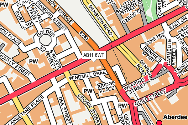 AB11 6WT map - OS OpenMap – Local (Ordnance Survey)