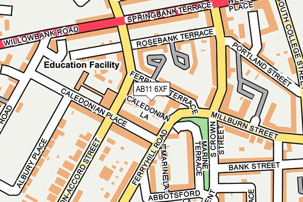 AB11 6XF map - OS OpenMap – Local (Ordnance Survey)