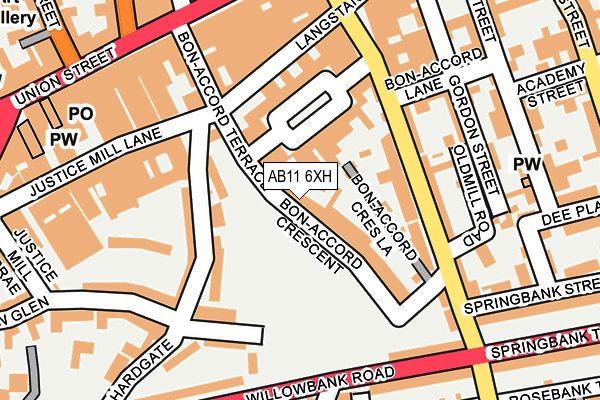 AB11 6XH map - OS OpenMap – Local (Ordnance Survey)